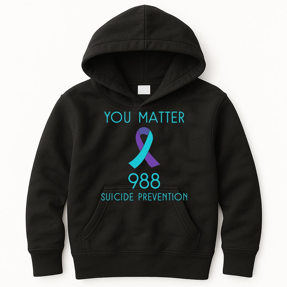 Suicide Awareness 988 Suicide Prevention 988 Kids Hoodie
