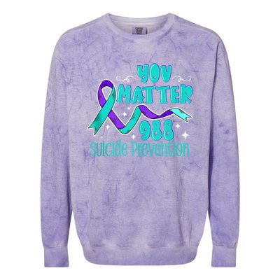 Suicide Awareness 988 Suicide Prevention 988 Colorblast Crewneck Sweatshirt