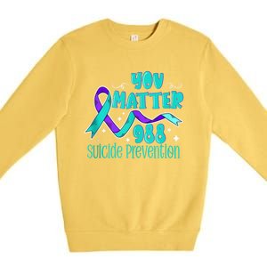 Suicide Awareness 988 Suicide Prevention 988 Premium Crewneck Sweatshirt