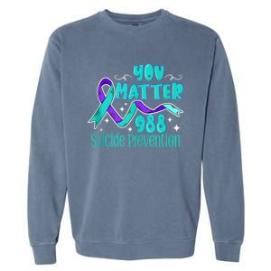 Suicide Awareness 988 Suicide Prevention 988 Garment-Dyed Sweatshirt