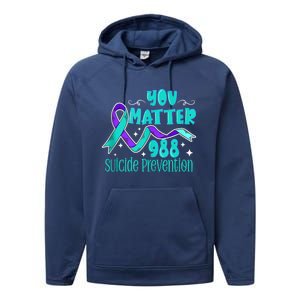 Suicide Awareness 988 Suicide Prevention 988 Performance Fleece Hoodie