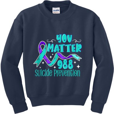 Suicide Awareness 988 Suicide Prevention 988 Kids Sweatshirt