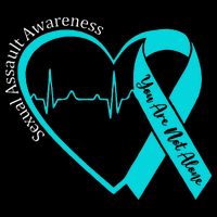 Sexual Assault Awareness Month Heart Teal Ribbon Support Cooling Performance Crew T-Shirt