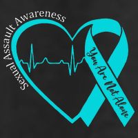 Sexual Assault Awareness Month Heart Teal Ribbon Support 11oz C Handle Ceramic Mug
