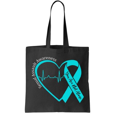 Sexual Assault Awareness Month Heart Teal Ribbon Support Bag