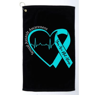 Sexual Assault Awareness Month Heart Teal Ribbon Support Golf Towel