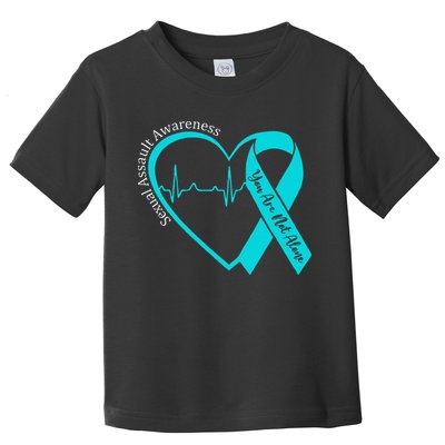 Sexual Assault Awareness Month Heart Teal Ribbon Support Toddler T-Shirt