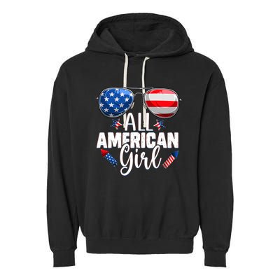 Sunglasses All American Girl 4th Of July Daughter Garment-Dyed Fleece Hoodie