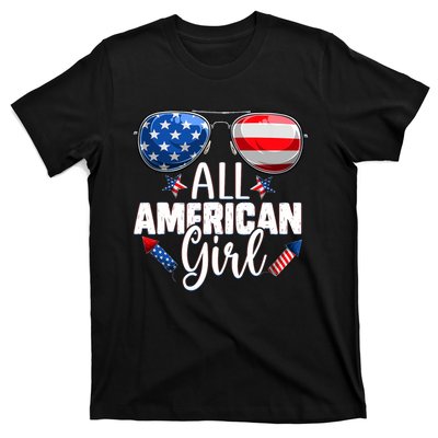 Sunglasses All American Girl 4th Of July Daughter T-Shirt