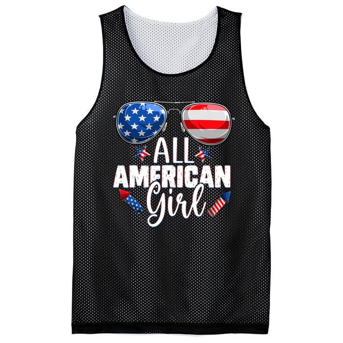 Sunglasses All American Girl 4th Of July Daughter Mesh Reversible Basketball Jersey Tank