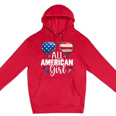 Sunglasses All American Girl 4th Of July Daughter Premium Pullover Hoodie