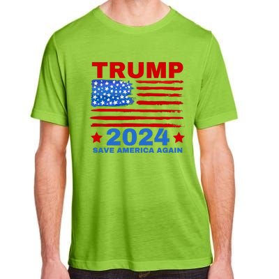 Save America Again 2024 Trump American Flag Adult ChromaSoft Performance T-Shirt