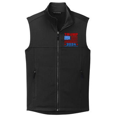 Save America Again 2024 Trump American Flag Collective Smooth Fleece Vest