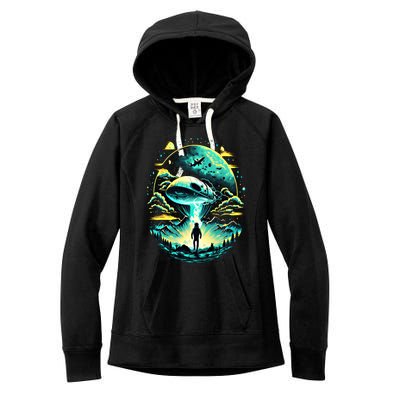 Space Astronaut Alien Abduction Astronomy Extraterrestrial Gift Women's Fleece Hoodie