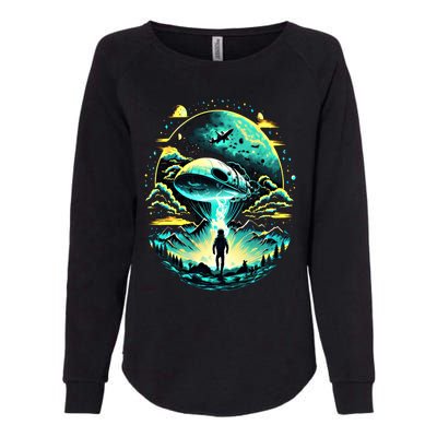 Space Astronaut Alien Abduction Astronomy Extraterrestrial Gift Womens California Wash Sweatshirt