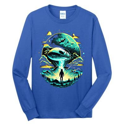 Space Astronaut Alien Abduction Astronomy Extraterrestrial Gift Tall Long Sleeve T-Shirt