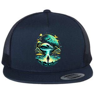 Space Astronaut Alien Abduction Astronomy Extraterrestrial Gift Flat Bill Trucker Hat