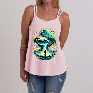 Space Astronaut Alien Abduction Astronomy Extraterrestrial Gift Women's Strappy Tank