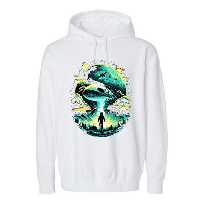 Space Astronaut Alien Abduction Astronomy Extraterrestrial Gift Garment-Dyed Fleece Hoodie