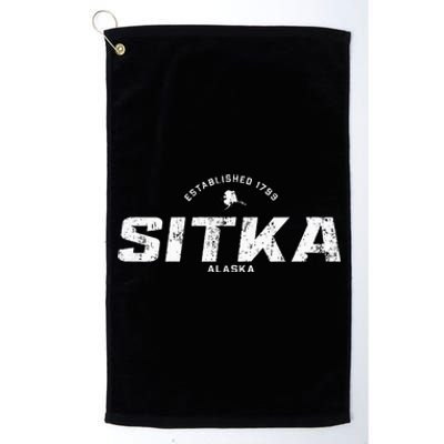 Sitka Alaska Ak Vintage Athletic Sports Platinum Collection Golf Towel