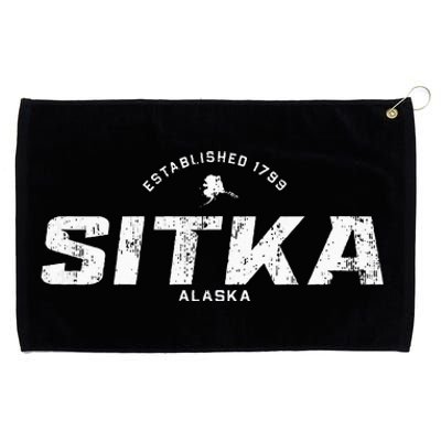 Sitka Alaska Ak Vintage Athletic Sports Grommeted Golf Towel