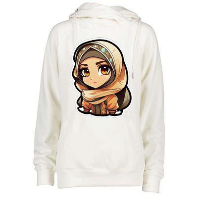 Seductive Anime Arab Hijab Head Scarf Beautiful Classic Womens Funnel Neck Pullover Hood