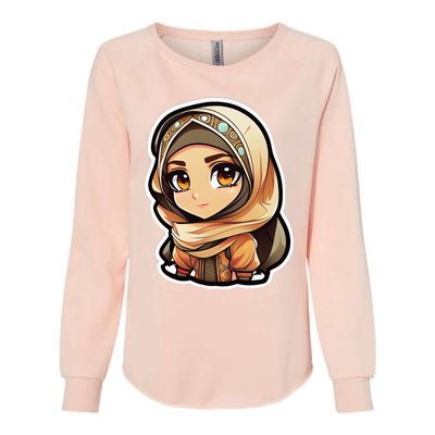 Seductive Anime Arab Hijab Head Scarf Beautiful Classic Womens California Wash Sweatshirt