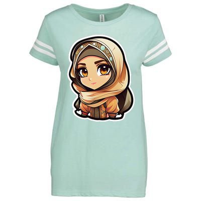 Seductive Anime Arab Hijab Head Scarf Beautiful Classic Enza Ladies Jersey Football T-Shirt