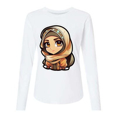 Seductive Anime Arab Hijab Head Scarf Beautiful Classic Womens Cotton Relaxed Long Sleeve T-Shirt