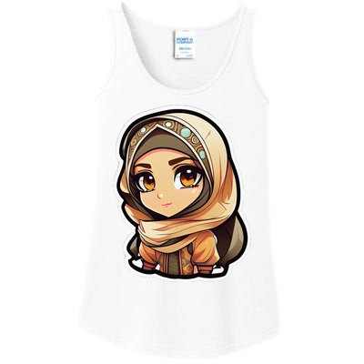 Seductive Anime Arab Hijab Head Scarf Beautiful Classic Ladies Essential Tank