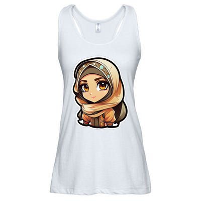 Seductive Anime Arab Hijab Head Scarf Beautiful Classic Ladies Essential Flowy Tank