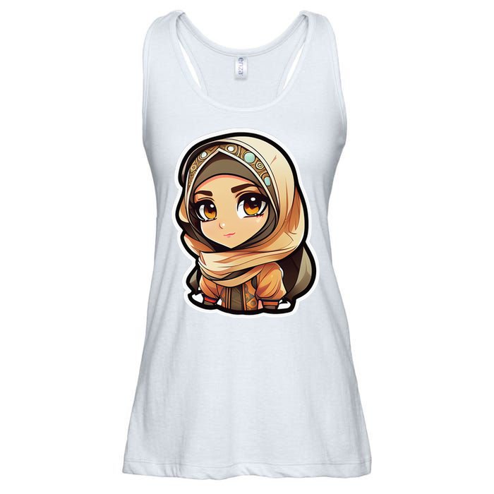 Seductive Anime Arab Hijab Head Scarf Beautiful Classic Ladies Essential Flowy Tank