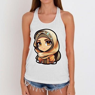 Seductive Anime Arab Hijab Head Scarf Beautiful Classic Women's Knotted Racerback Tank