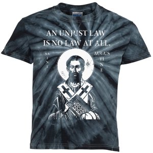 St. Augustine An Unjust Law is No Law at All Kids Tie-Dye T-Shirt