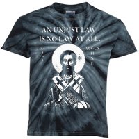 St. Augustine An Unjust Law is No Law at All Kids Tie-Dye T-Shirt