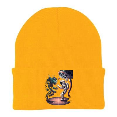 Space Astronaut Alien Playing Basketball Astronomy Space Gift Knit Cap Winter Beanie