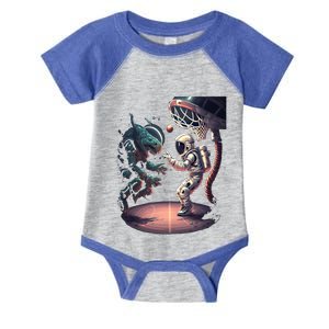 Space Astronaut Alien Playing Basketball Astronomy Space Gift Infant Baby Jersey Bodysuit