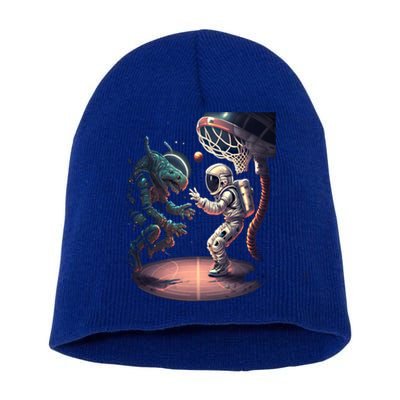 Space Astronaut Alien Playing Basketball Astronomy Space Gift Short Acrylic Beanie