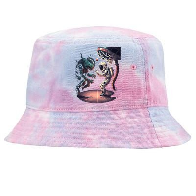 Space Astronaut Alien Playing Basketball Astronomy Space Gift Tie-Dyed Bucket Hat