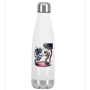 Space Astronaut Alien Playing Basketball Astronomy Space Gift Stainless Steel Insulated Water Bottle