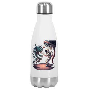 Space Astronaut Alien Playing Basketball Astronomy Space Gift Stainless Steel Insulated Water Bottle