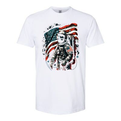 Space Astronaut American Flag Astronomy 4th Of July Gift Softstyle® CVC T-Shirt