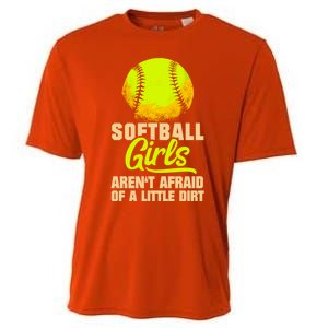 Softball Aren't Afraid Of A Little Dirt Sport Gift Cooling Performance Crew T-Shirt