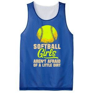 Softball Aren't Afraid Of A Little Dirt Sport Gift Mesh Reversible Basketball Jersey Tank