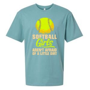 Softball Aren't Afraid Of A Little Dirt Sport Gift Sueded Cloud Jersey T-Shirt