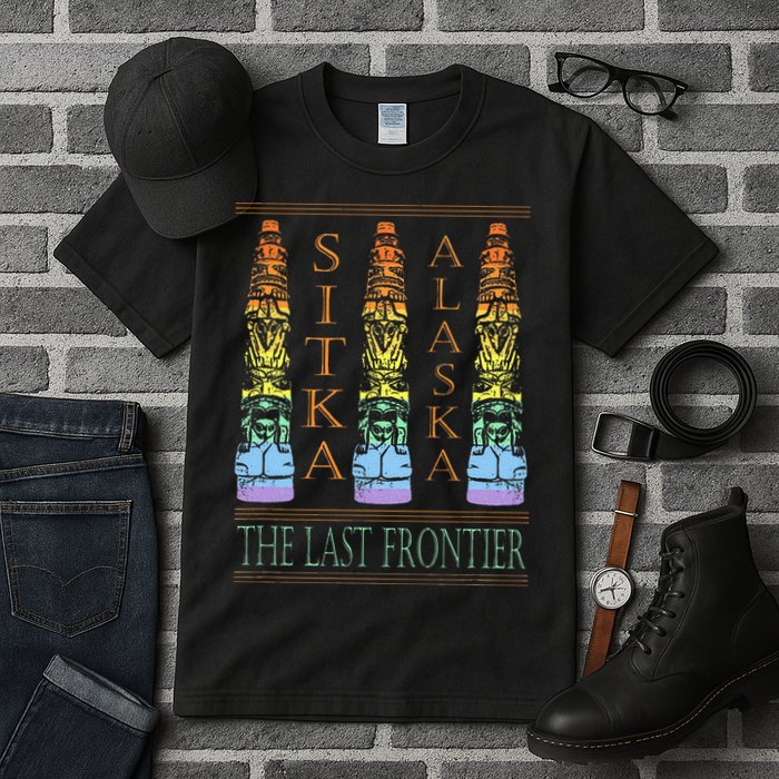 Sitka Alaska Ak Totem Design Tall T-Shirt