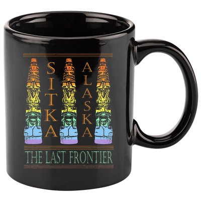 Sitka Alaska Ak Totem Design 11oz C Handle Ceramic Mug