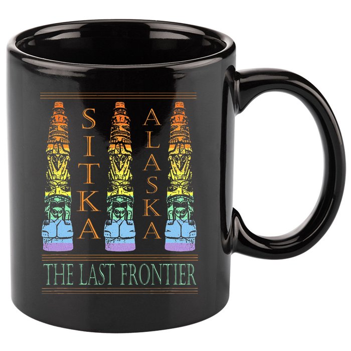 Sitka Alaska Ak Totem Design 11oz C Handle Ceramic Mug
