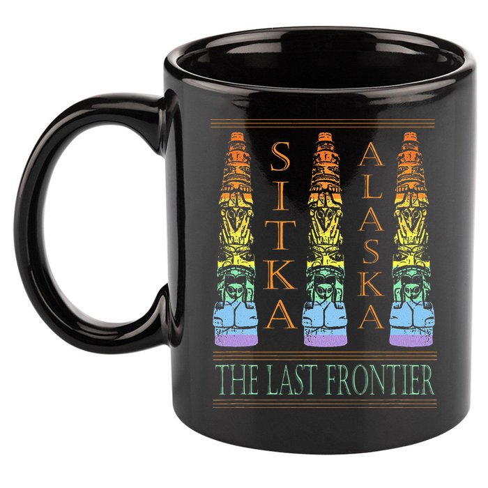 Sitka Alaska Ak Totem Design 11oz C Handle Ceramic Mug