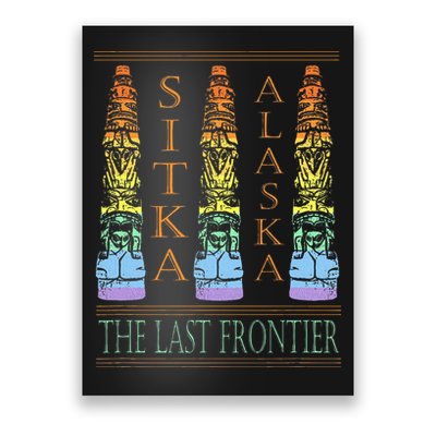 Sitka Alaska Ak Totem Design Poster